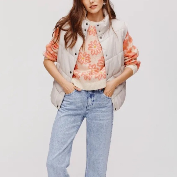 Promod France Women Floral Knit Crewneck Chunky Sweater - Picture 11 of 12